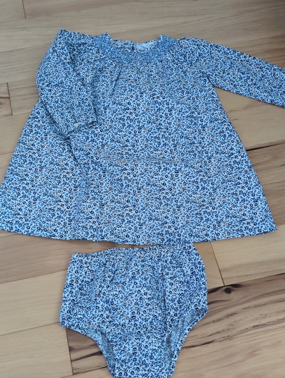 Blue Floral Kids Dress Set